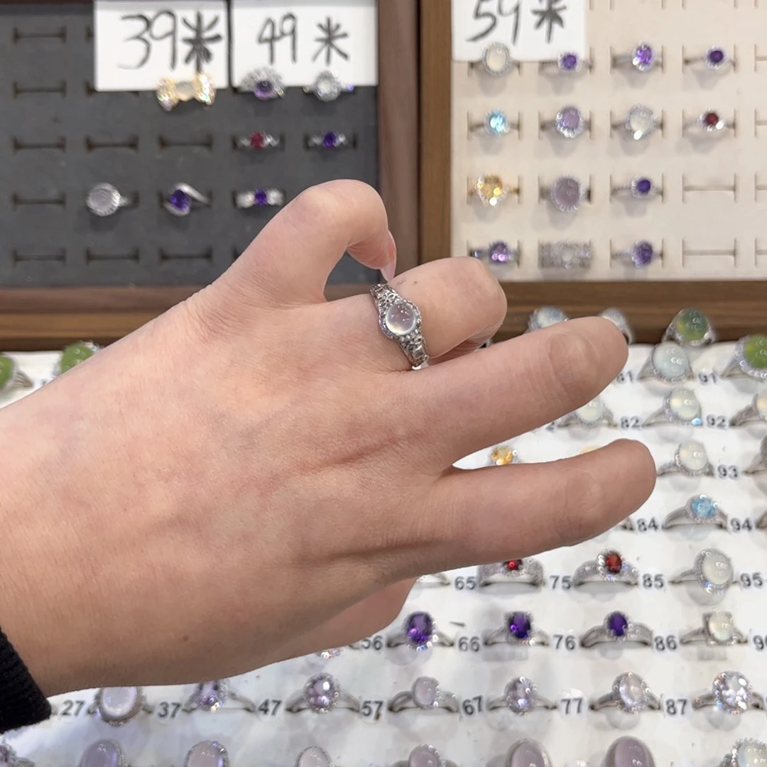 银S925镶嵌岫玉戒指壹
