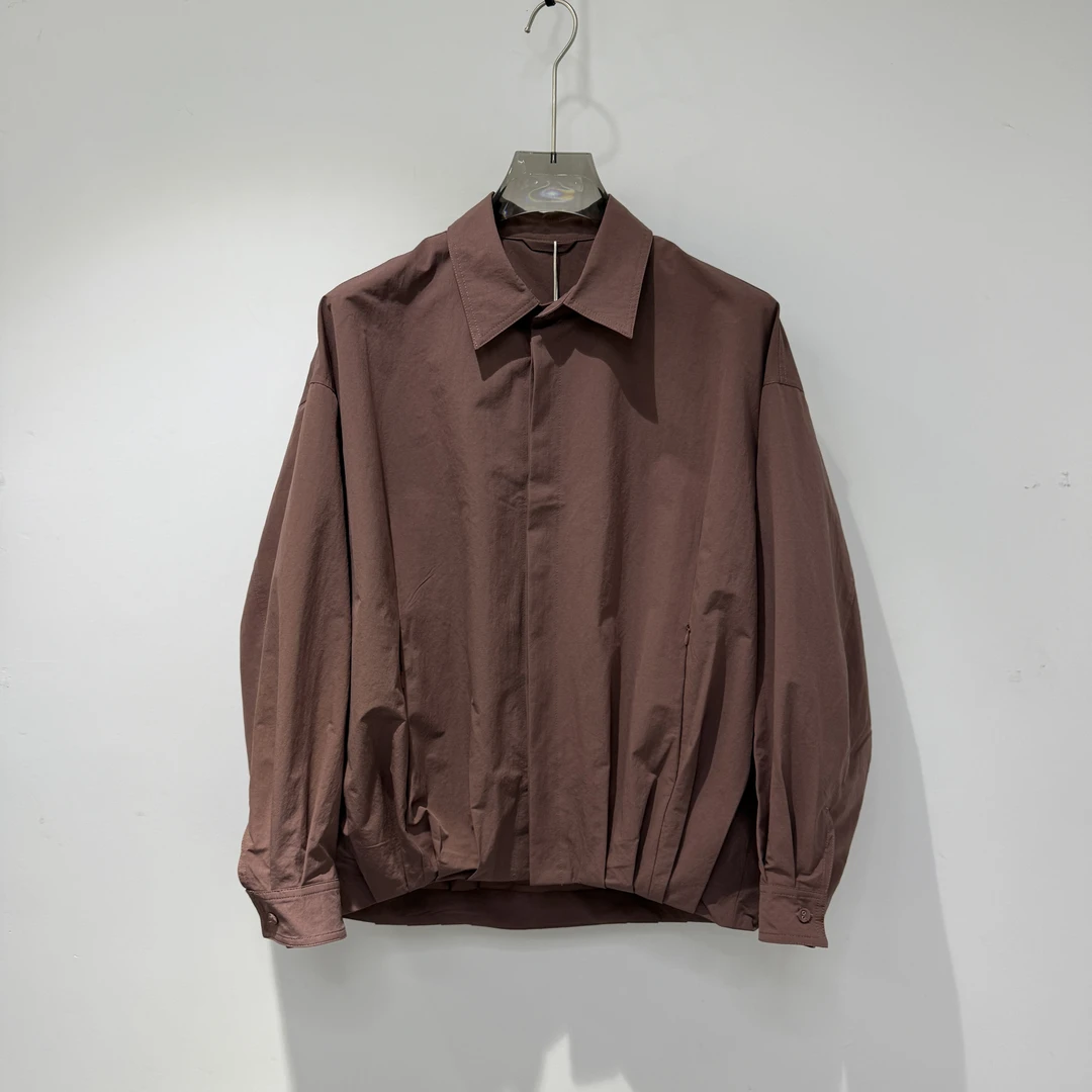 秋季男士美式复古休闲翻领夹克衬衫简约潮流痞帅日系百搭时尚外套