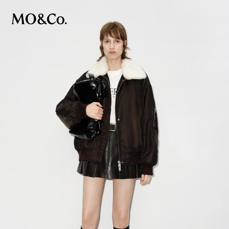 【陈大可专属】MOCO外套冬可拆卸毛领双开拉链飞行夹克MBD4COTT14