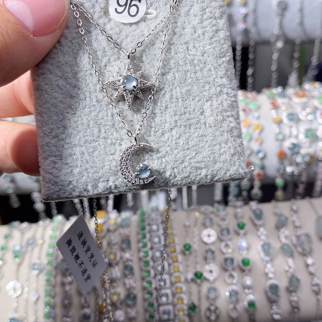 翡翠银S925镶嵌颈饰