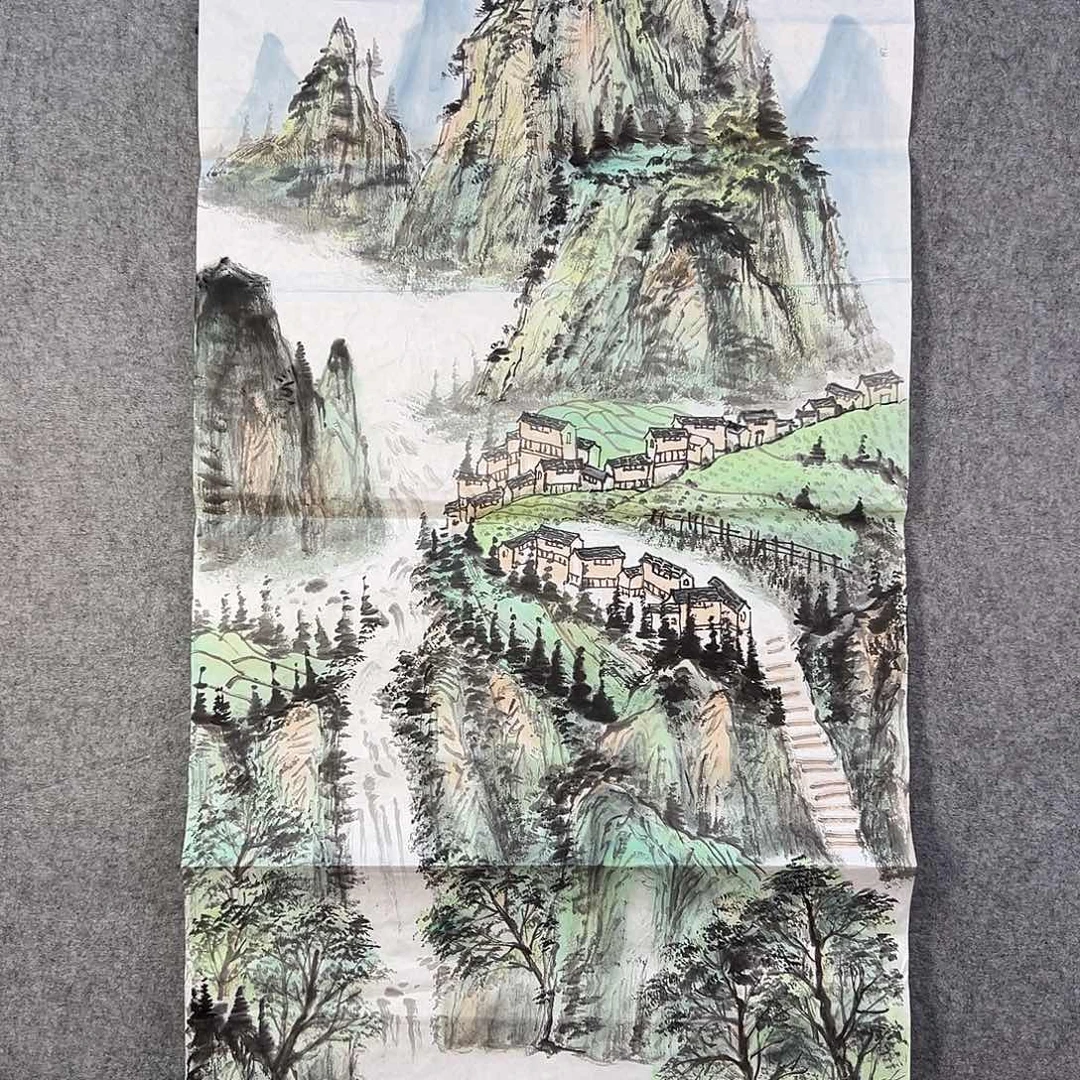 国画412 牡丹之花之叶的颜色与花色