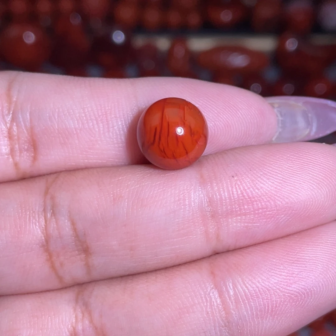 南红玛瑙未镶嵌瓦西圆珠卡11
