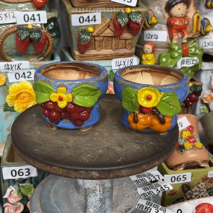 紫砂花盆粗陶材质多肉花盆