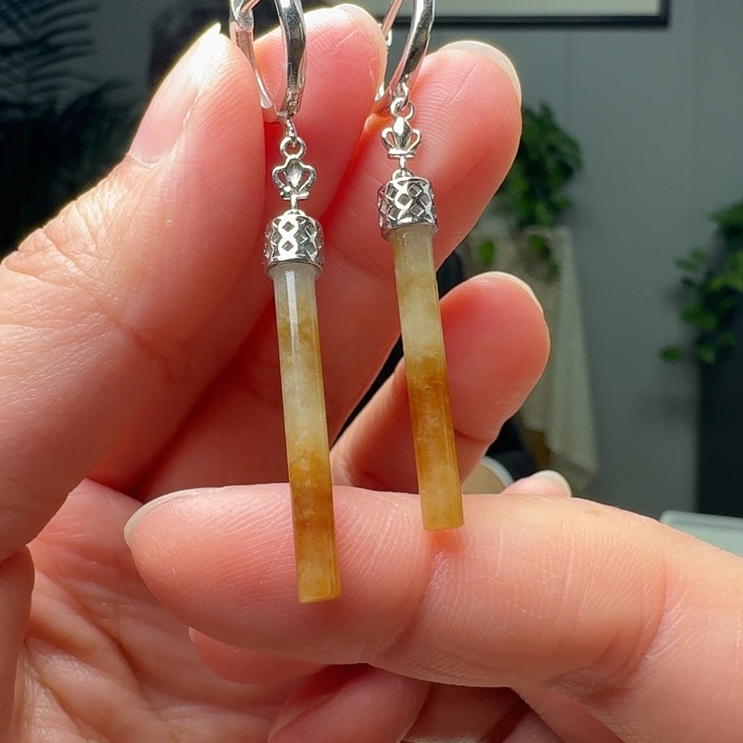 翡翠银S925镶嵌耳饰多样性发货其一