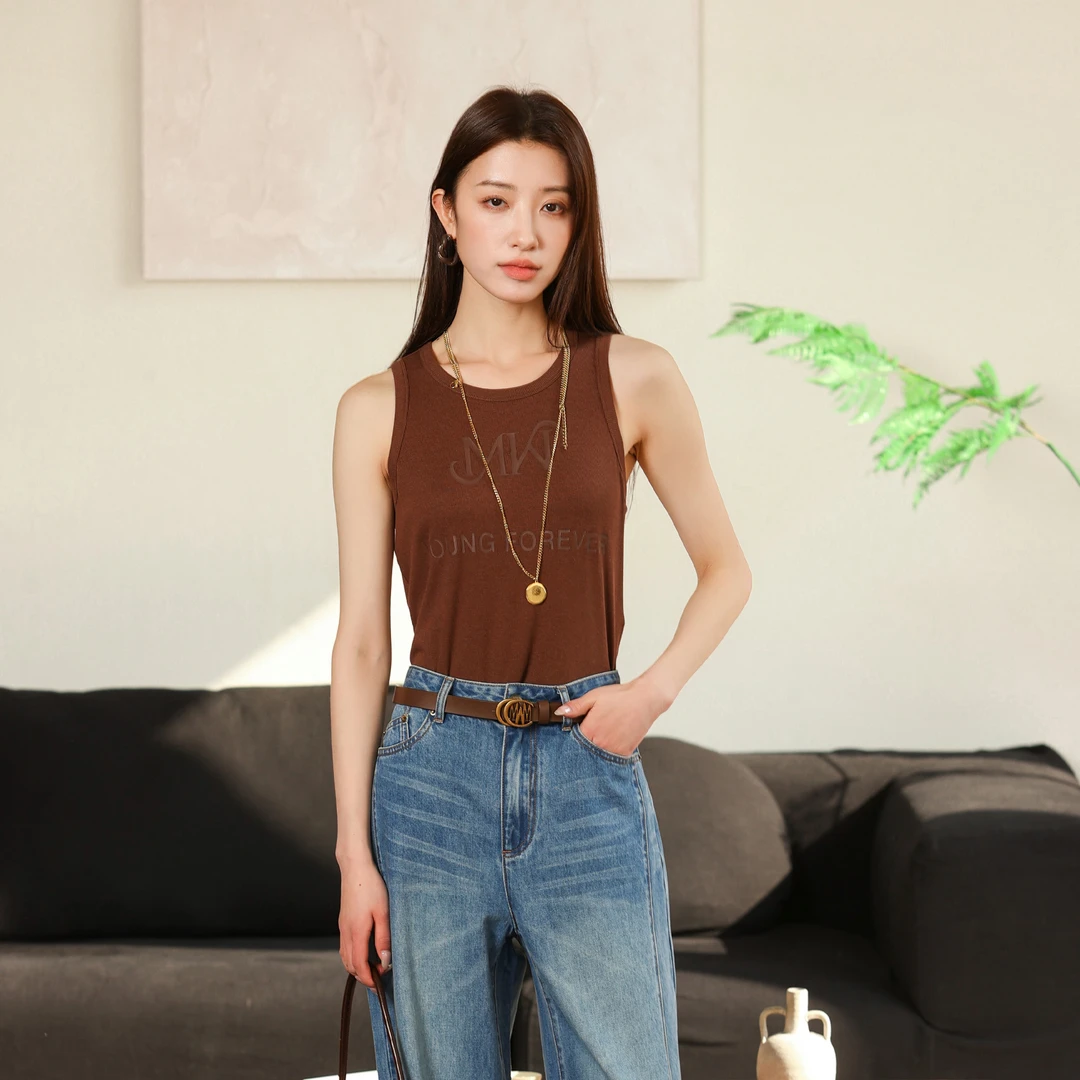 华家曼2025春季新款内搭背心时尚通勤百搭时尚修身上衣H316013926