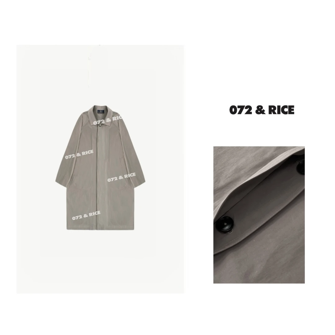 072 & RICE【松上】秋季休闲翻领长袖风衣外套 24XB36