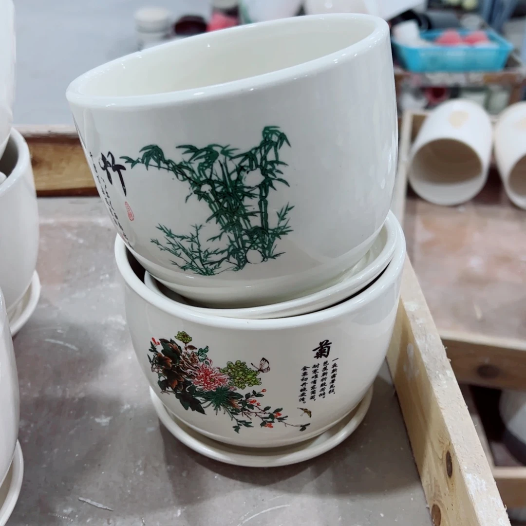 有孔，陶瓷花盆满10米包邮发货