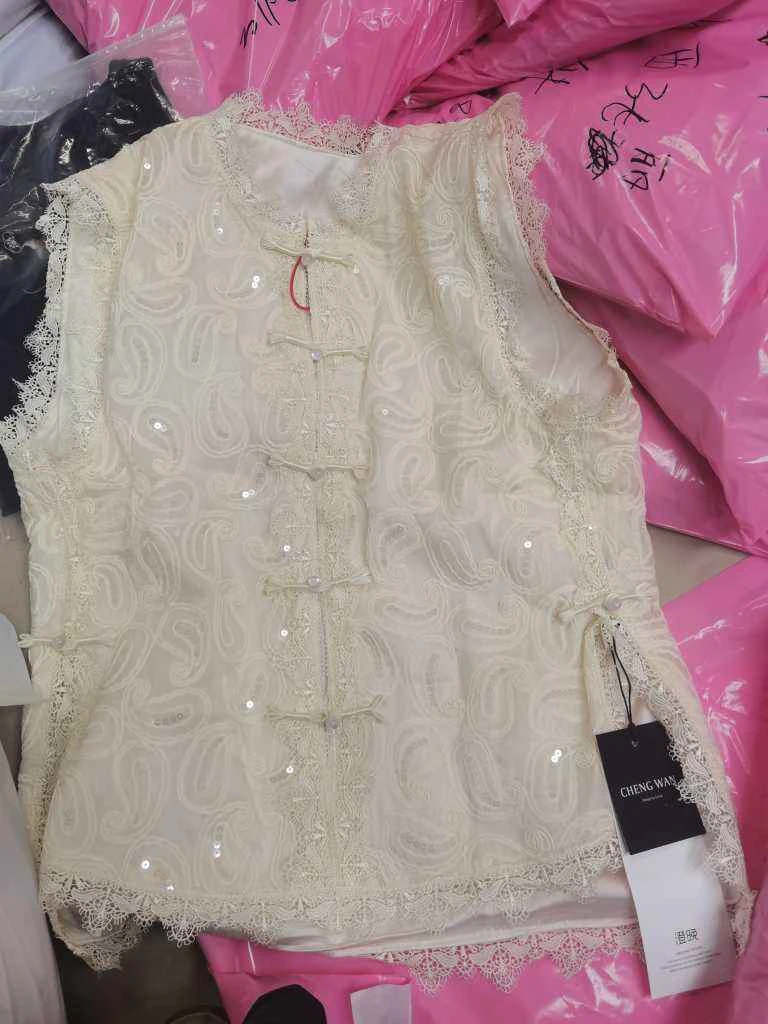 （再见时光）中国风马甲复古精工刺绣休闲