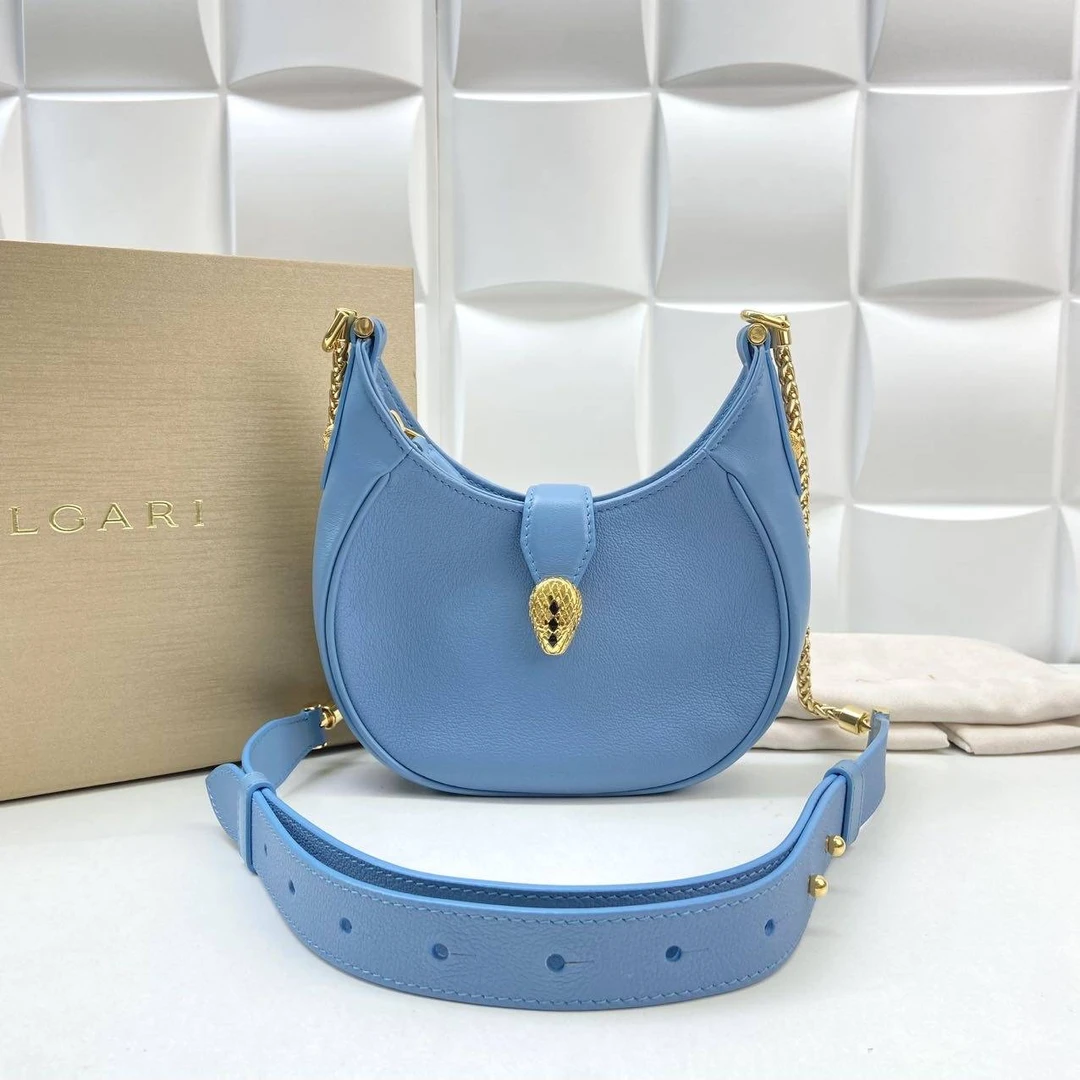 95新 BVLGARI/宝格丽 小野专属 宝格丽蓝色蛇头小月亮 THYX1931