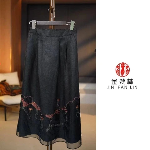 【AD6706】新中式国风刺绣半身裙休闲裤妈妈装裙子
