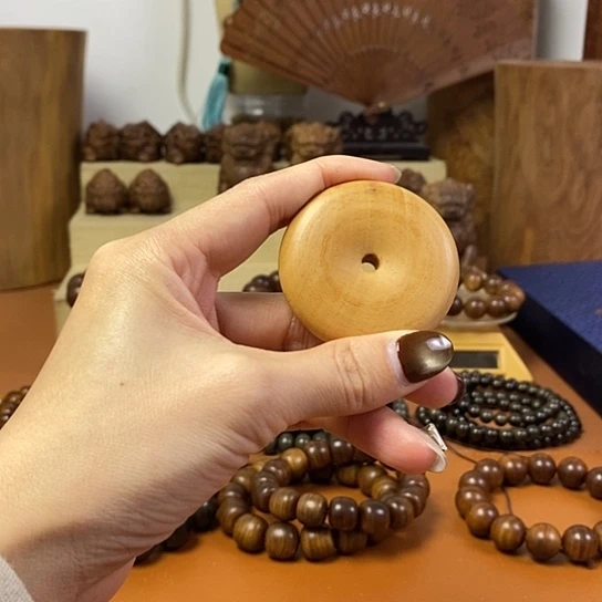 老山檀香平安扣挂件