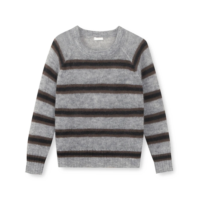 冬季新款【罗马假日】老钱风条纹大码针织衫MDR4SD6425