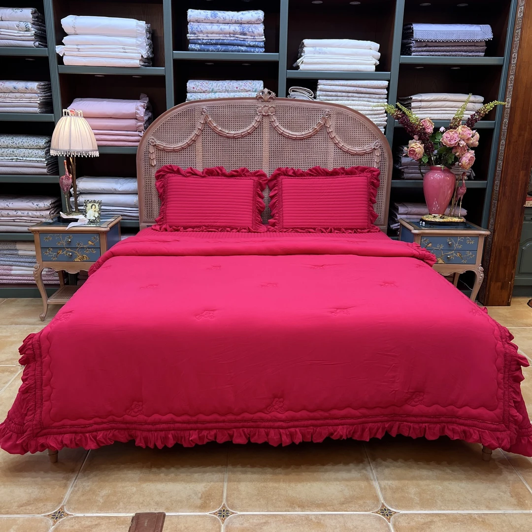 韩国KR喜结连理进口莫代尔面料春秋被四件套填充大豆纤维蓬松保暖