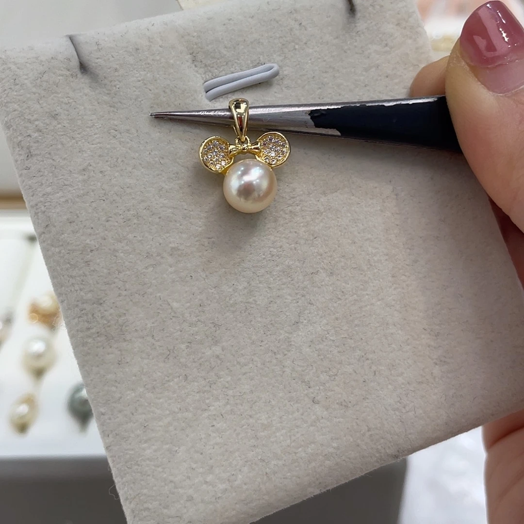 海水珍珠银S925镶嵌吊坠(不含链)