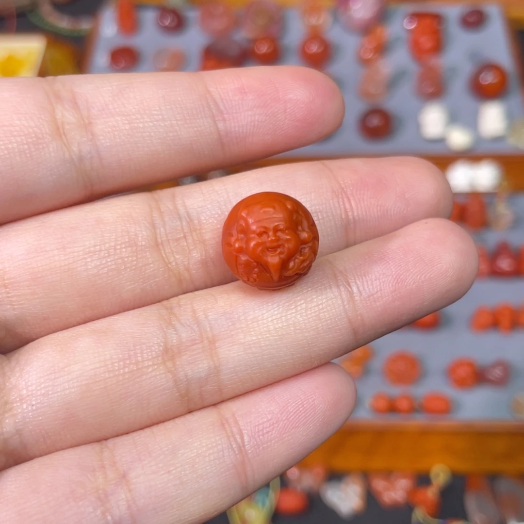 小***可南红玛瑙未镶嵌财神圆珠