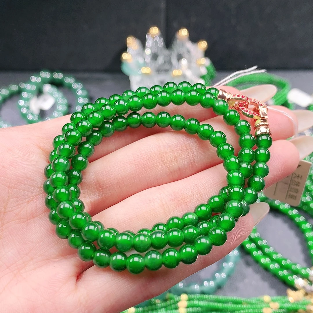 翡翠未镶嵌手链项链5.0