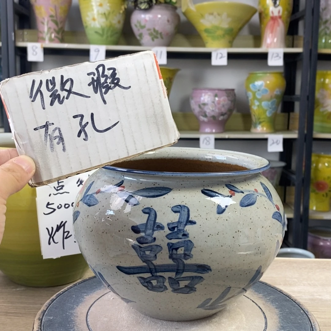景德镇手工手绘陶瓷花盆