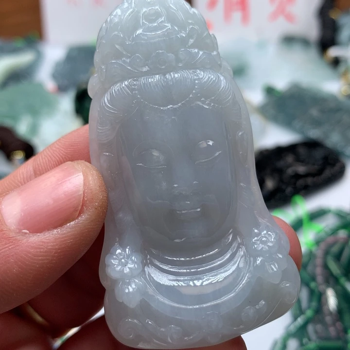 翡翠颈饰未镶嵌保真天然a货翡翠