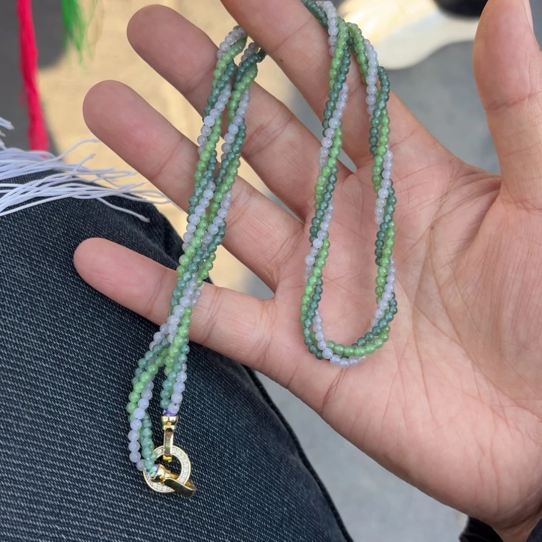 颈饰未镶嵌和田玉扭扭链卡2.8