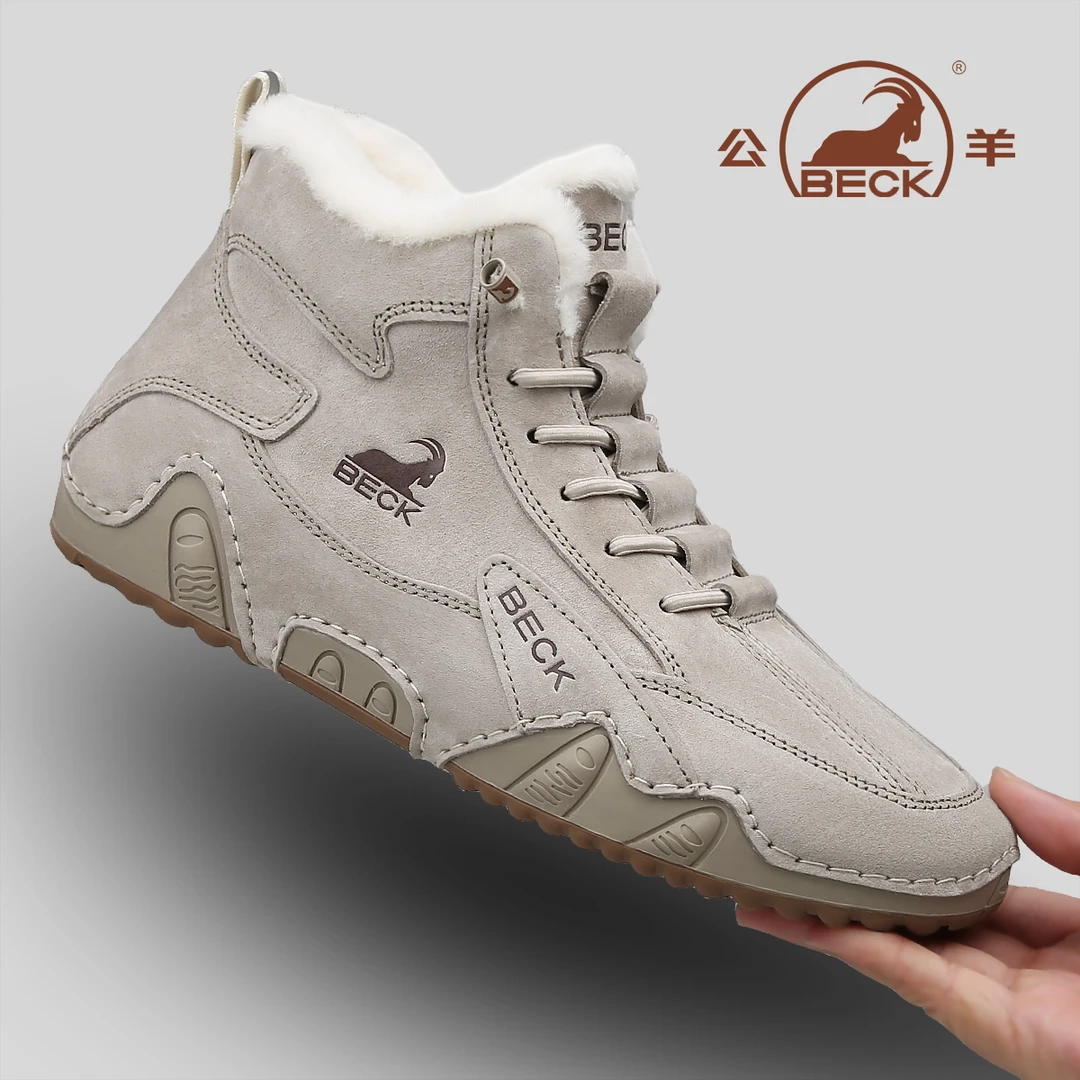 公羊男鞋高帮2025年新款秋冬季真皮轻便男士短靴防滑耐磨男马丁靴