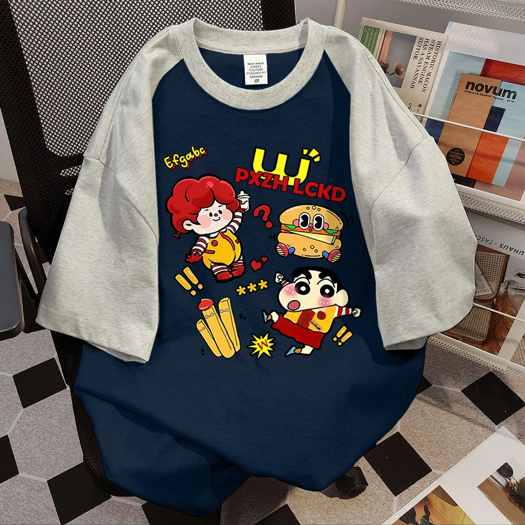 美式100%纯棉大码女装胖MM圆领短袖上衣夏季休闲风2-300斤宽松T恤