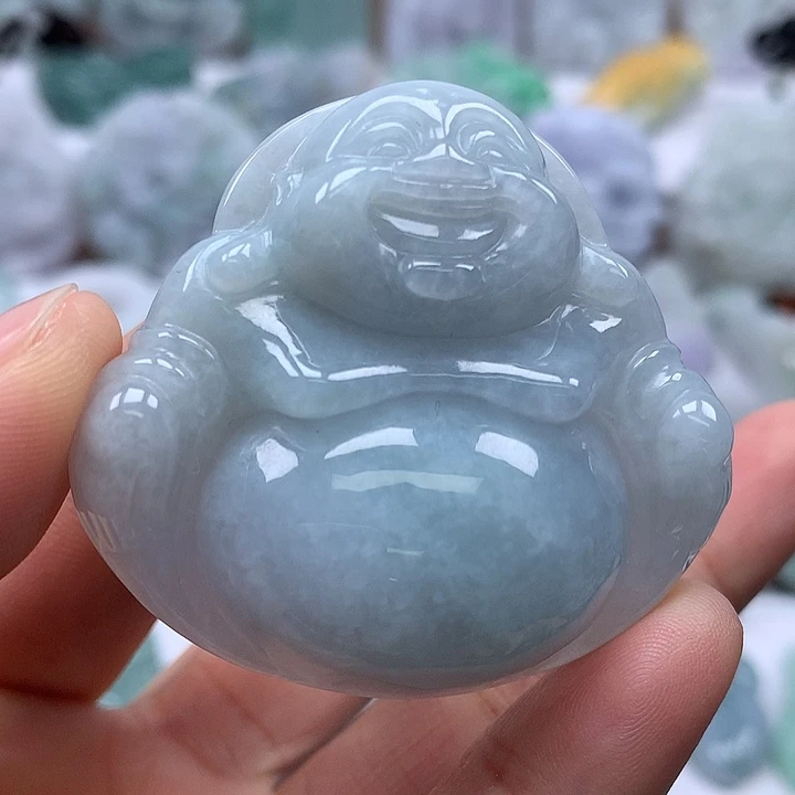 翡翠未镶嵌颈饰大佛卡厚装11+