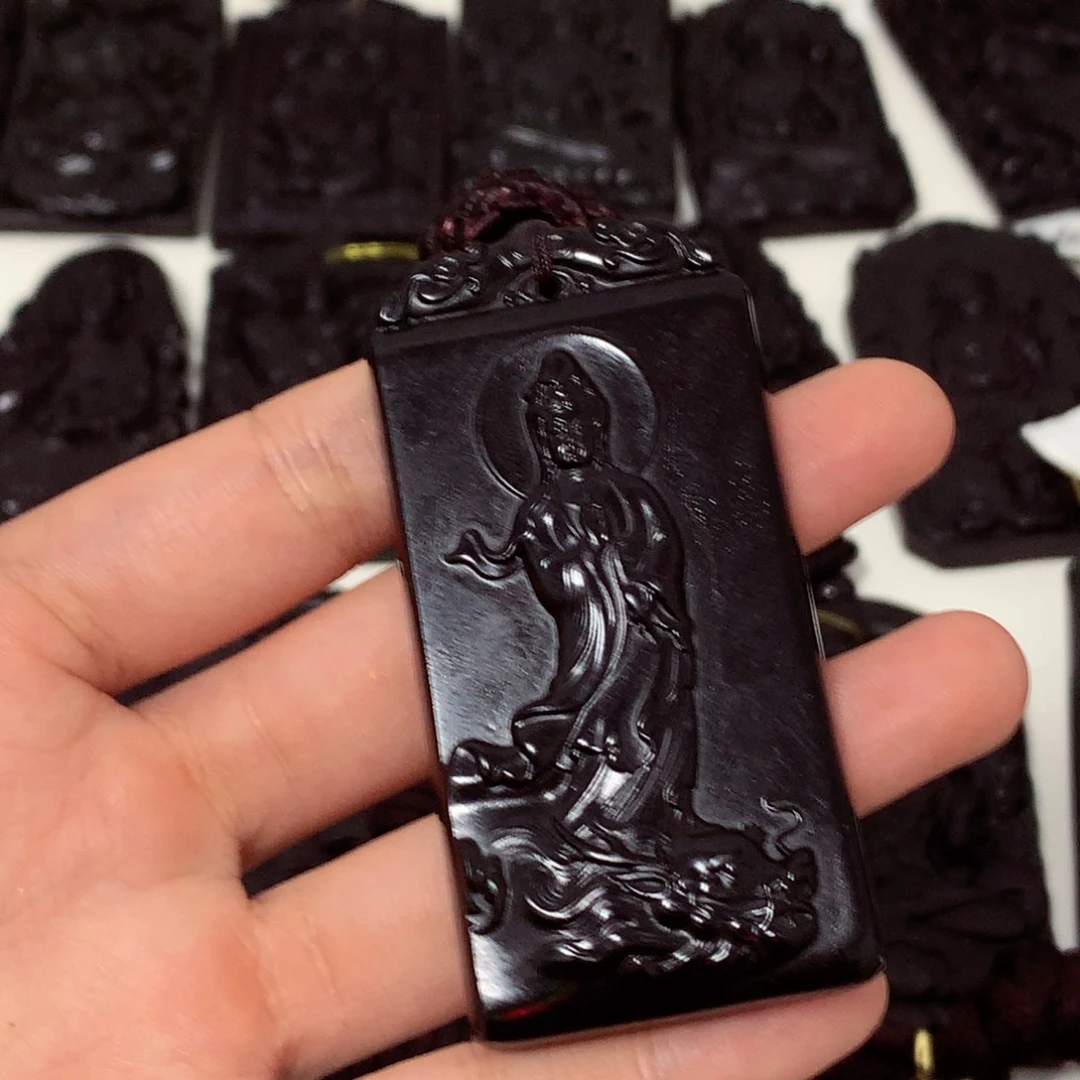 天然缅甸a货钢琴黑挂件