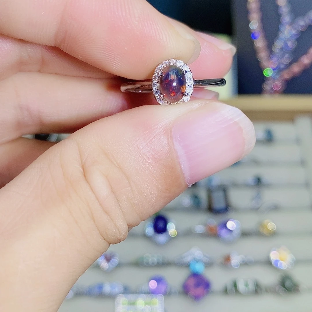 欧泊未镶嵌戒指4585