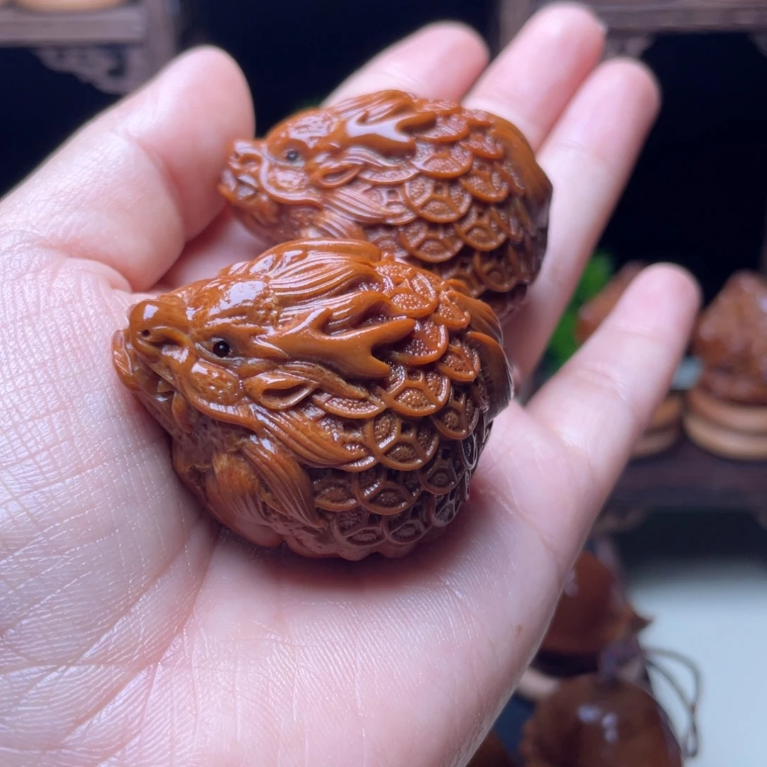 橄榄核吊坠金币龙龟手球3.5