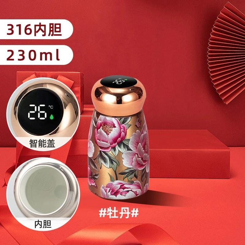 国潮复古小保温杯口袋杯蘑菇杯显温便携小巧316保温杯迷你保温杯