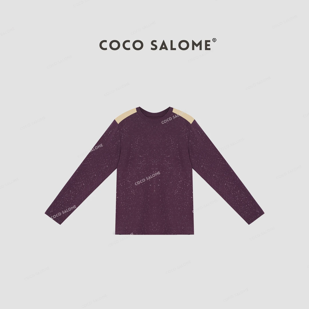 COCO SALOME｜韩彬彬"闪耀"设计师补丁休闲百搭圆领长袖578K-15