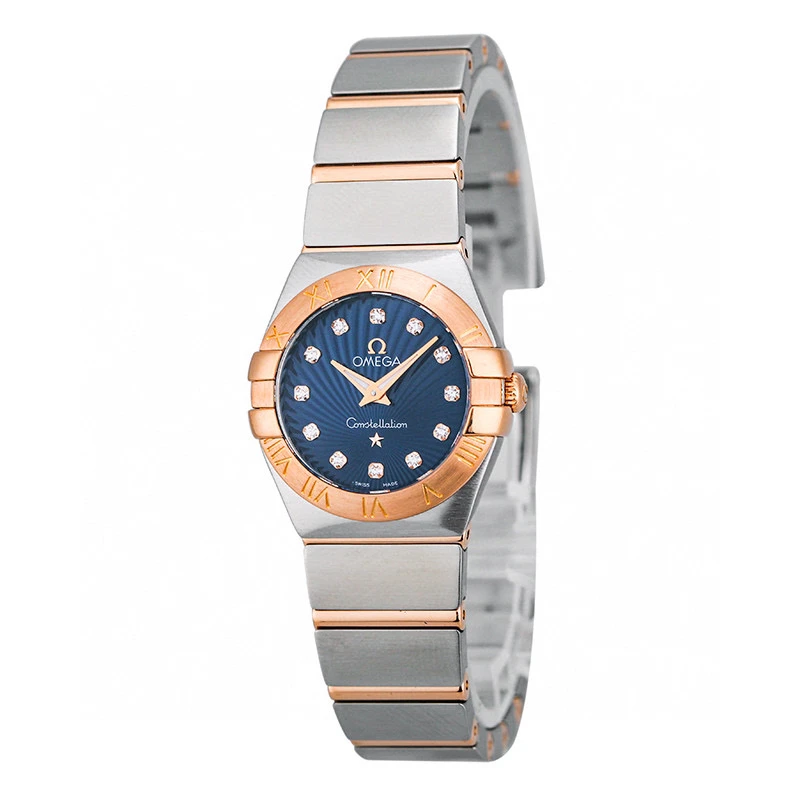 99新 Omega/欧米茄 麦麦女表 星座24mm 内钻蓝盘