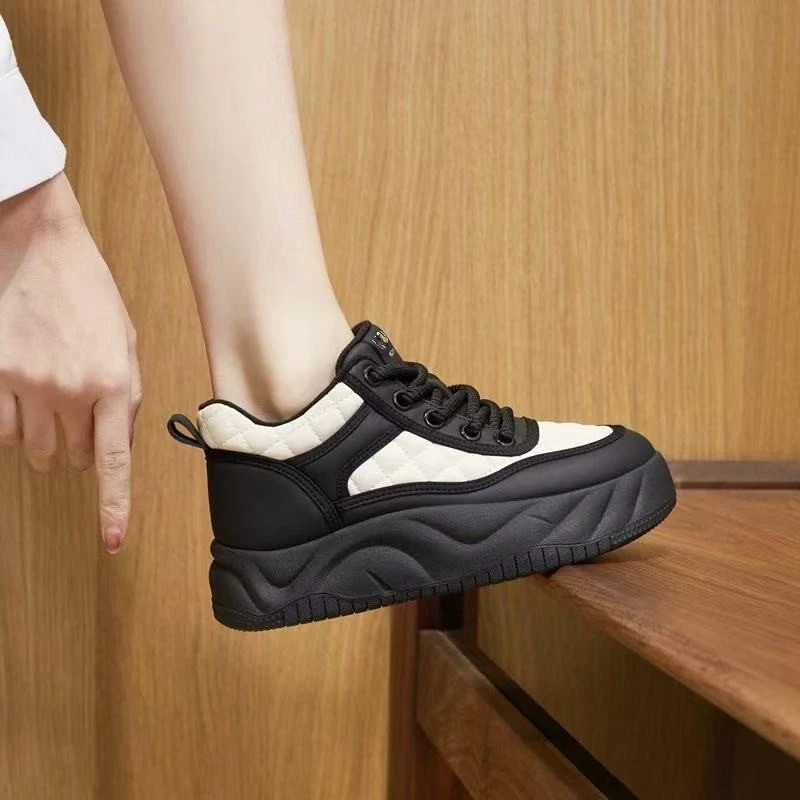 L-3断码女鞋时尚冬季加绒厚底高帮女板鞋学生女休闲运动鞋