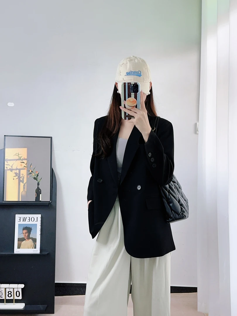 高级感轻奢西装外套女2025年新款韩版休闲气质黑色西服西装外套女