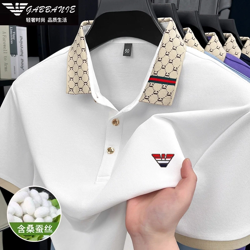 GABB意大利轻奢品牌含桑蚕丝新款男士短袖T恤高级感夏季POLO衫男