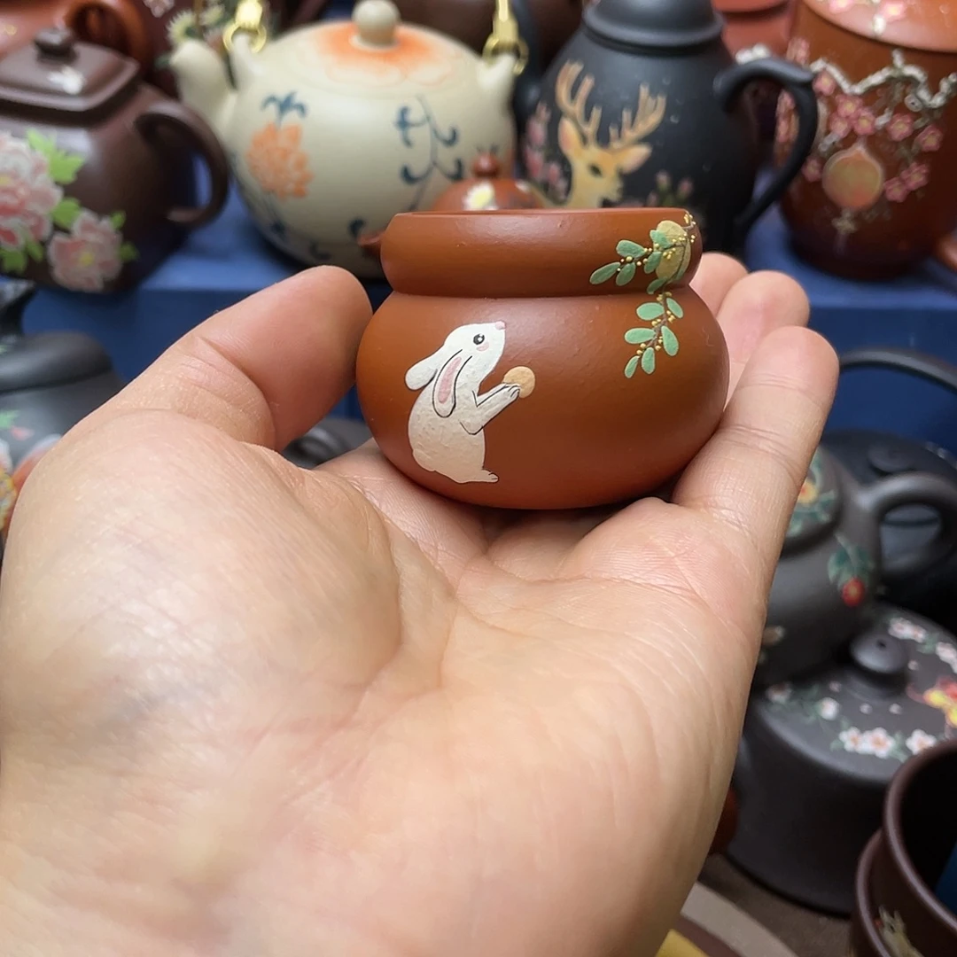 红泥茶杯紫砂主人杯60cc