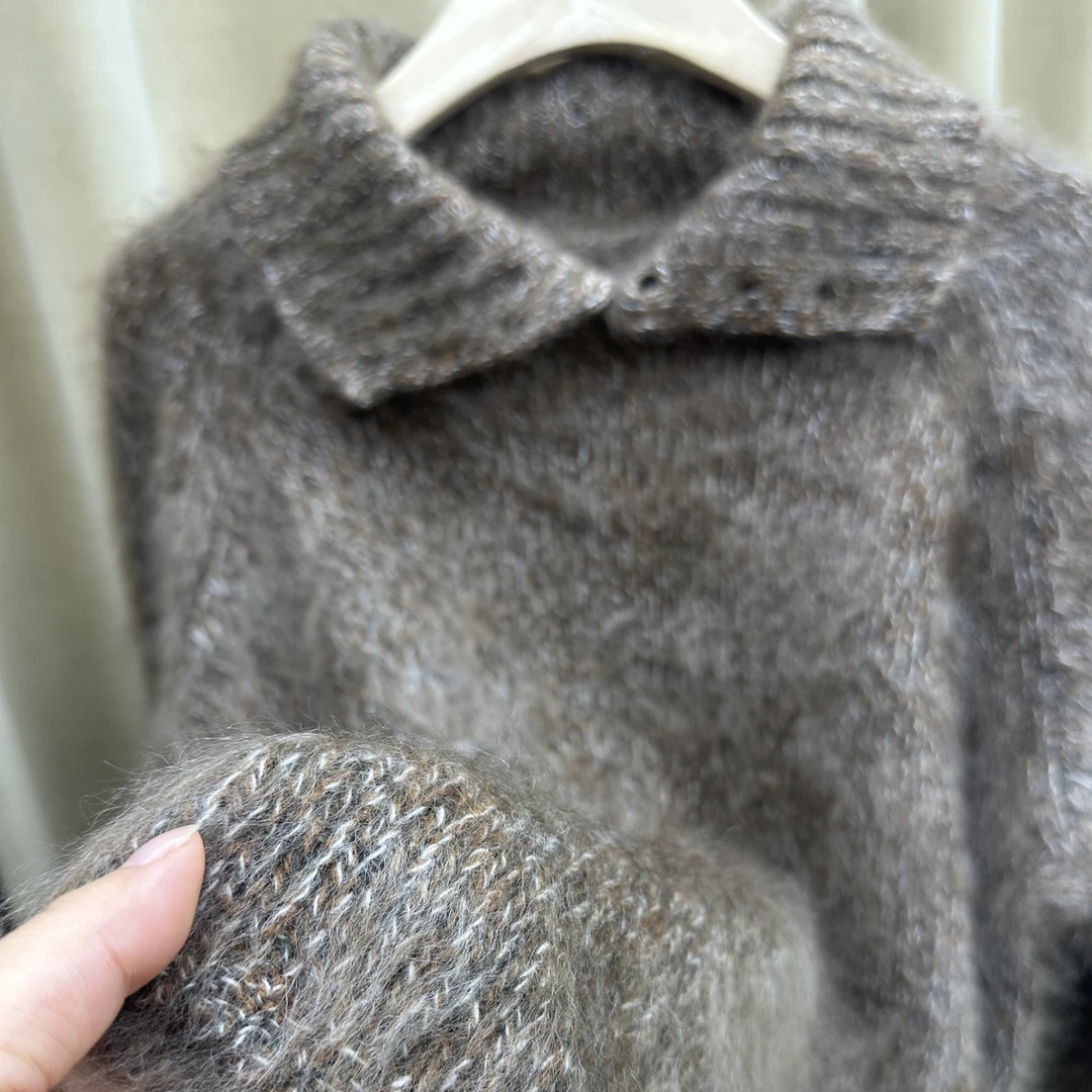 杨姐家 新款3颗扣高领加厚拉绒套头毛衣 时尚潮流休闲百搭慵懒