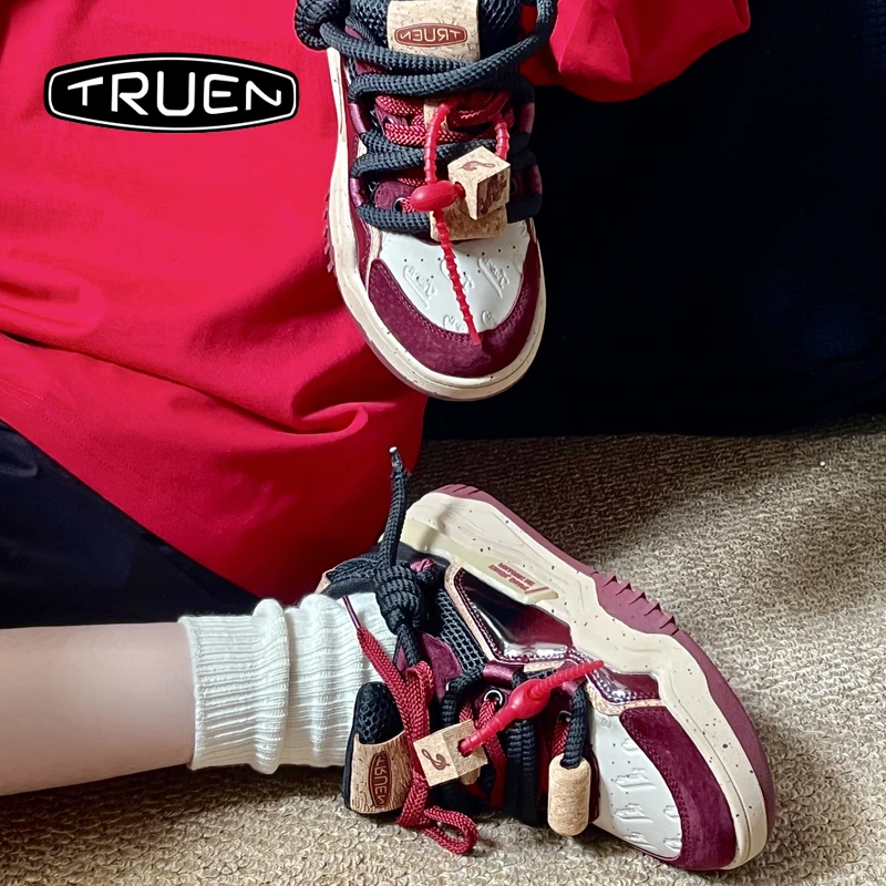 真恩帆布板鞋女多巴胺情侣休闲小众设计厚底低帮百搭ins面包潮鞋