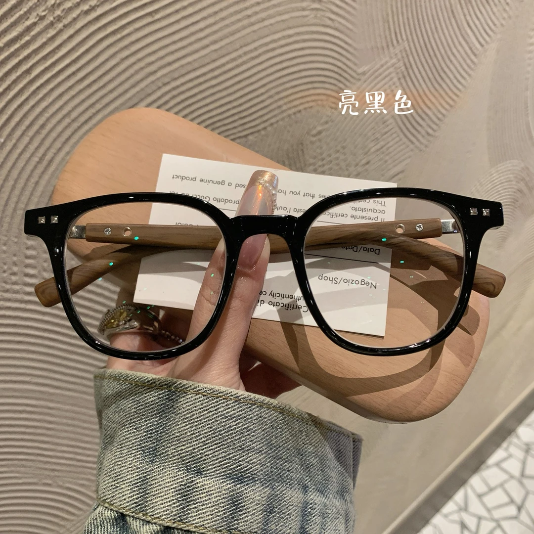 景拓新款TR90男女同款个性眼镜潮流复古感仿木纹腿眼镜框503时尚