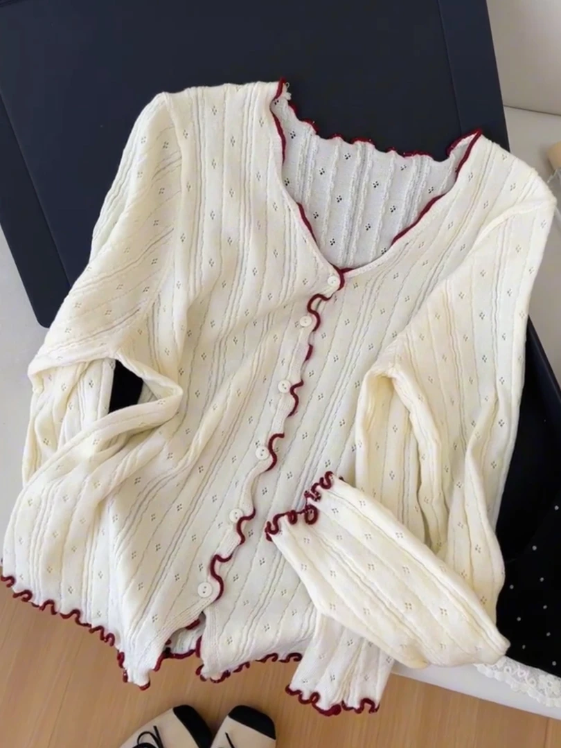 法式高级感重工蕾丝毛针织衫2025秋季洋气时髦气质洋气早秋小衫