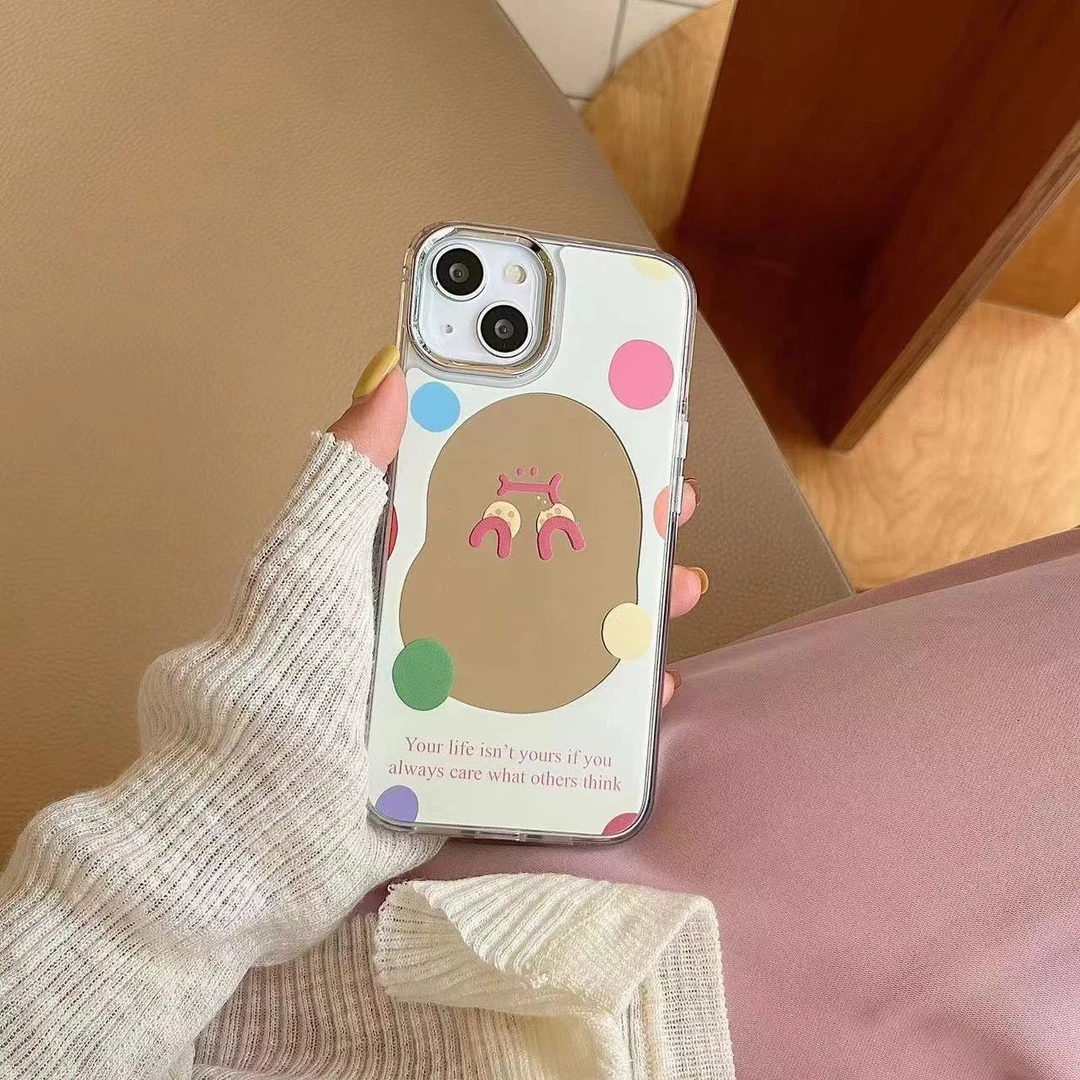 可爱马铃薯镜面适用iPhone14promax手机壳11防摔11女款14新款XR潮