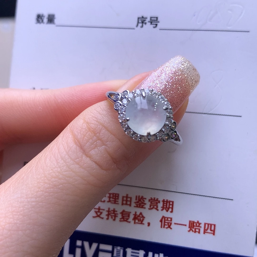 翡翠银S925镶嵌戒指25