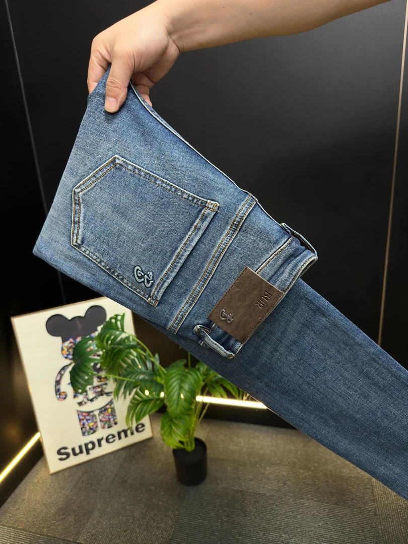 【ZB专属】秋季新款上新波斯蓝轻奢男士男款牛仔裤弹力百搭修身直筒