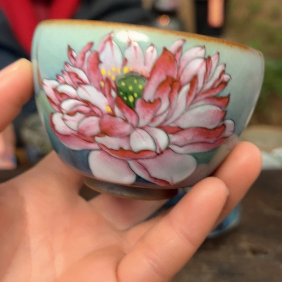 杯景德镇柴烧手绘杯