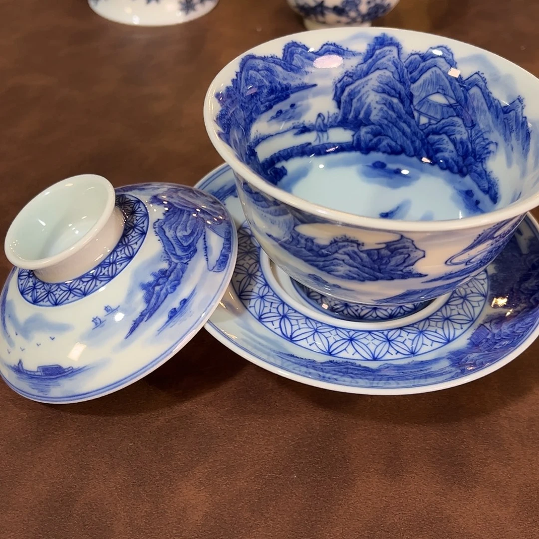 錡镇堂手工手绘盖碗