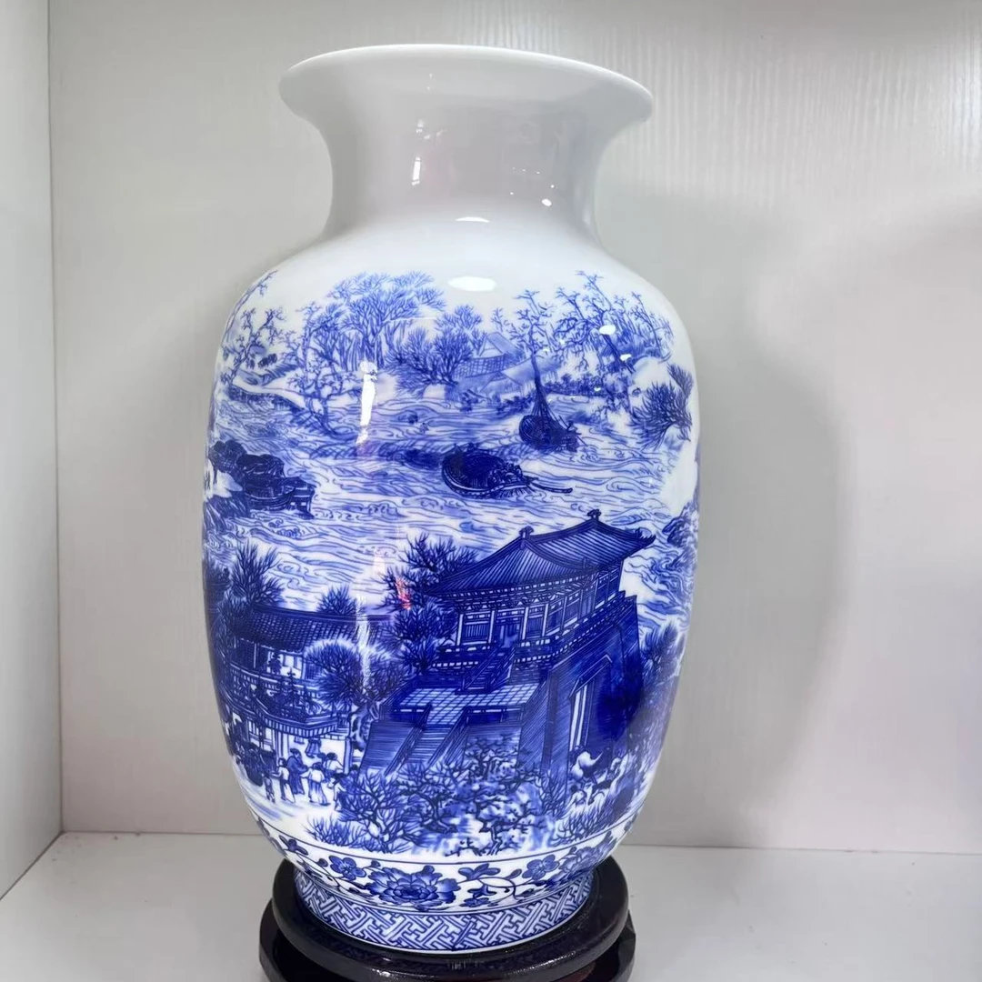 景德镇陶瓷青花清明上河图冬瓜瓶