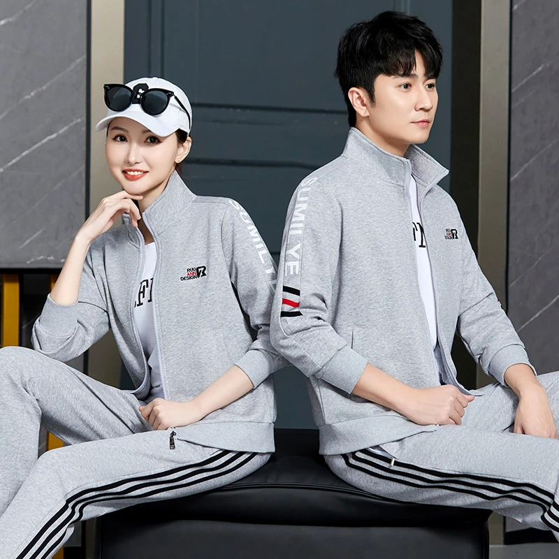 情侣休闲运动套装2025秋季男女装时尚运动服立领卫衣春秋三件套女