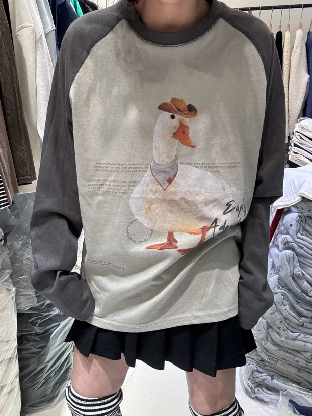 韩版卡通鸭子T恤