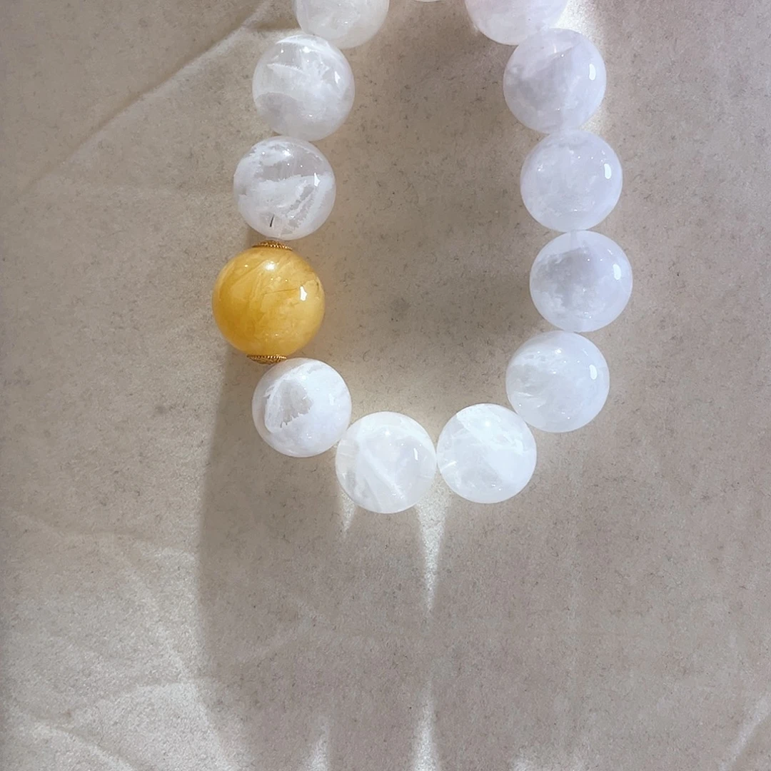 18K金镶嵌手链烟晶大气款