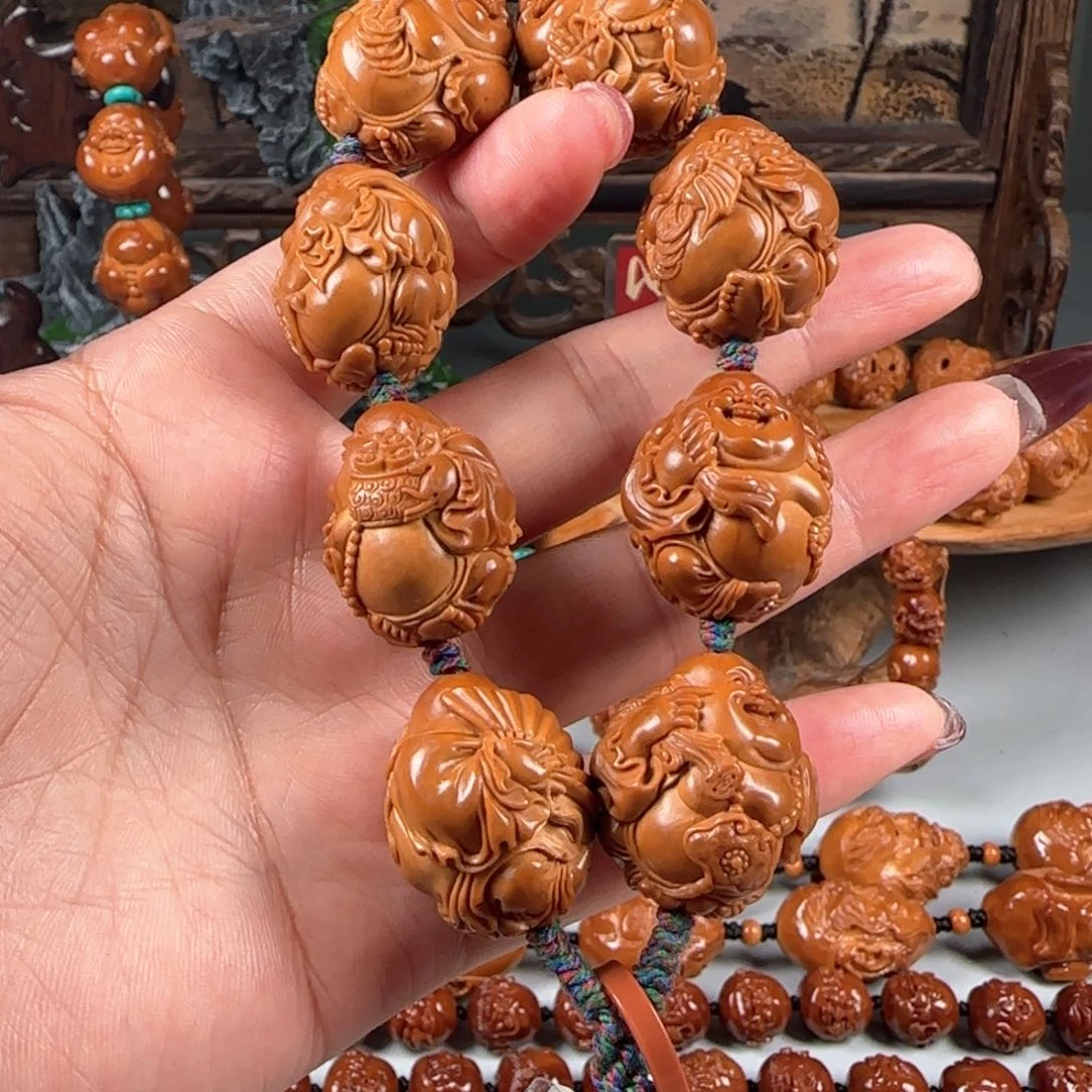 橄榄核手串/手链心*宽2.3梅林核八宝弥勒佛
